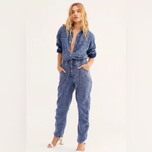 We The Free Ari Blue Denim Top